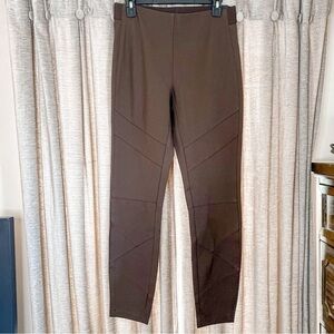 NWT Dalia Brown City Fit Pull on Ponte Moto Pants Size 8